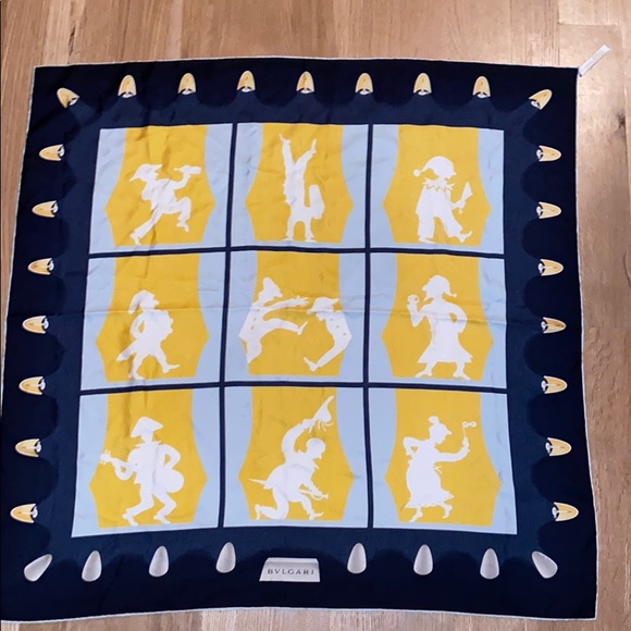 ๐ฎ๐น BVLGARI VINTAGE Italian Luxury Silk Scarf BULGARI x Davide Pizzigoni Shawl - Picture 12 of 14